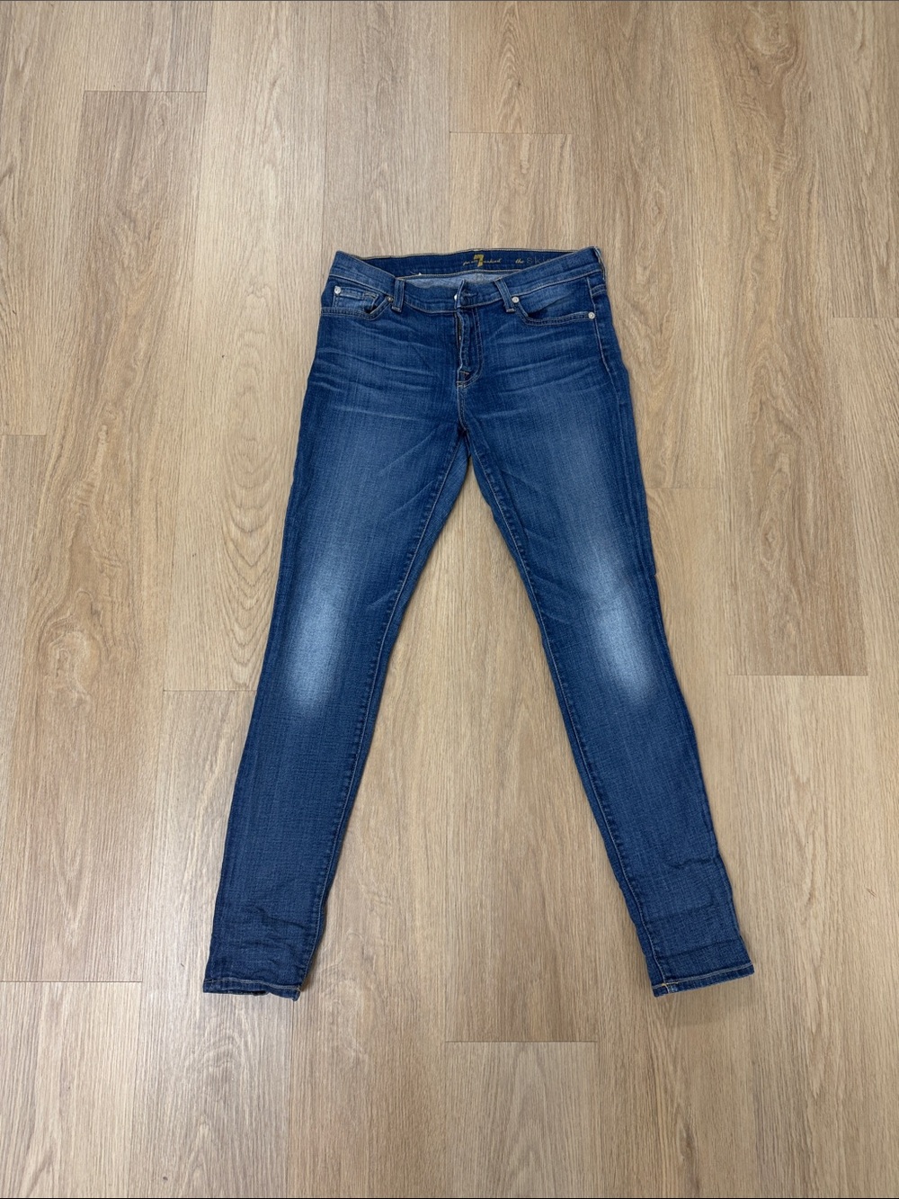 7 For All Mankind Blue Skinny Jeans
